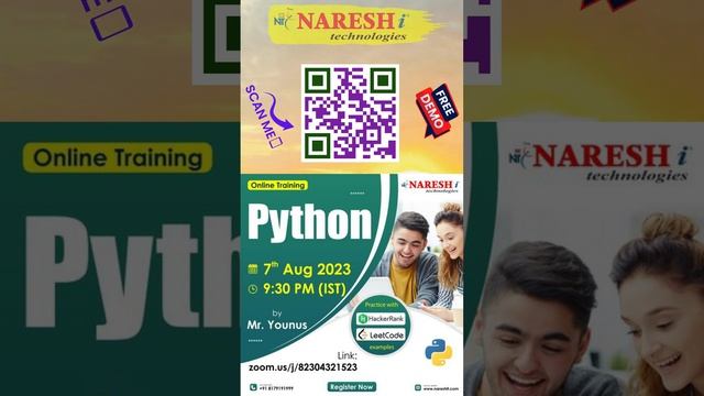Python Online Training. | NareshIT. #python #leetcode #heaker #rank  #software #education