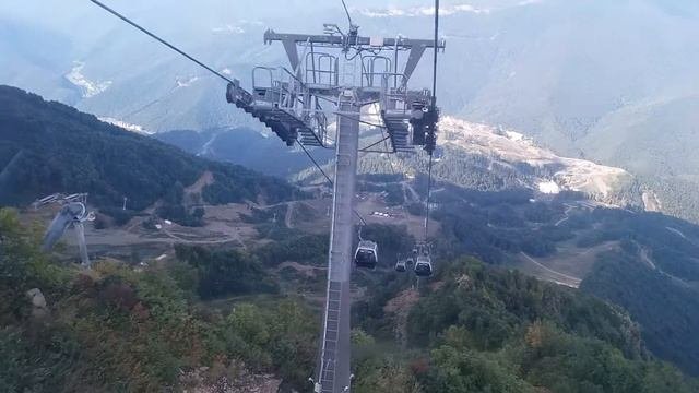 Спуск с вершины 2320 метров по канатной дороге 