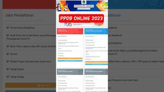 PPDB ONLINE 2023|LAPOR DIRI JALUR AFIRMASI-KJP,KJP PLUS, PIP