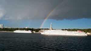 Речной вокзал Москва - прибытие теплохода из Валаама.