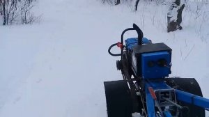 мотоблок едет по снегу как ТАНК