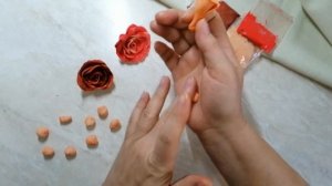 Лепим розы из воздушного пластилина руками. Без формок.