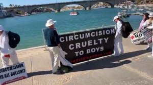 An Intactivist Demonstration By London Bridge in Lake Havasu, Arizona