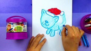 Как нарисовать КОТИКА на Новый год рисуем для детей