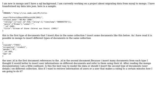 Databases: MongoDB document insertion and referencing смотреть онлайн