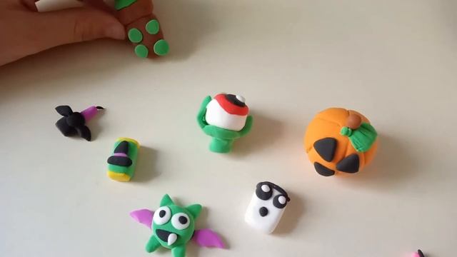 Хеллоуинские миниатюры из воздушного пластилина. смотреть онлайн
