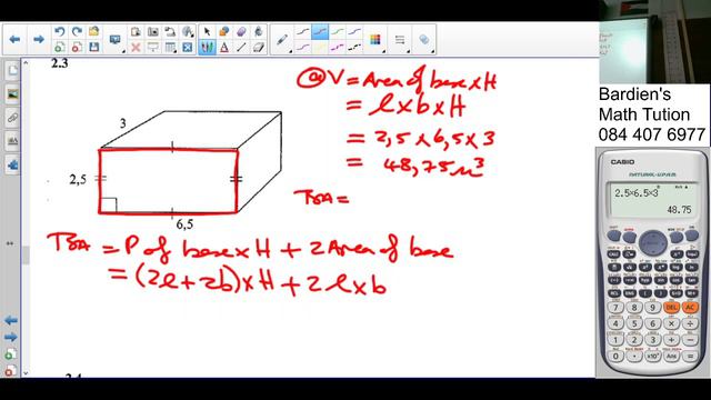 Gr 9 Volume and Total external surface area of prisms TSA L2 P2