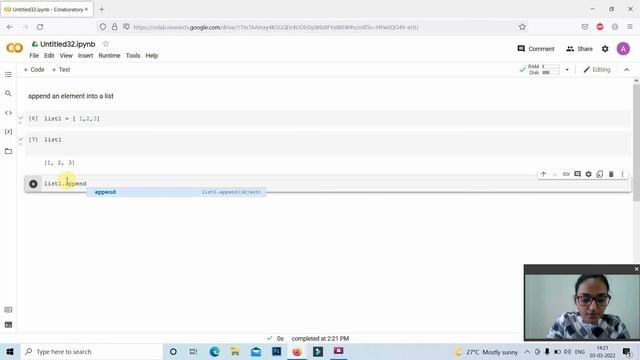 How to Append an Element in a List in Python | Append Function in Python Colab, Python List Methods