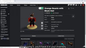 [FREE ITEM] How to get the ORANGE BEANIE WITH BLACK HAIR! [ROBLOX]