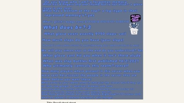 [OUTDATED] Roblox slap battles recall cheat sheet смотреть онлайн