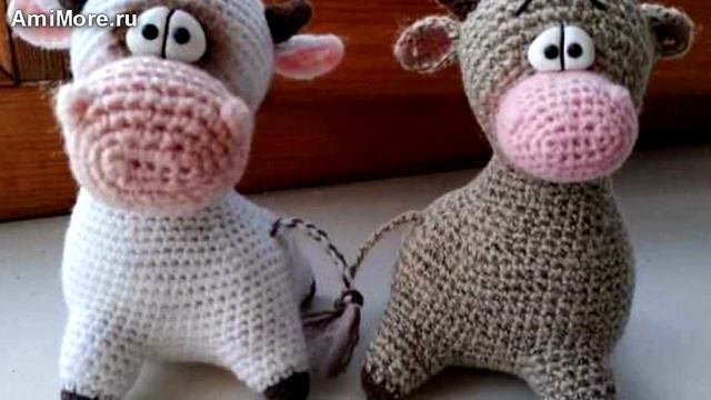 Амигуруми: схема Бычок - голова на бочок. Игрушки вязаные крючком - Free crochet patterns. смотреть онлайн