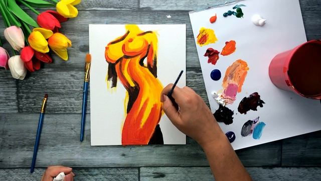 НЮ • Как рисовать обнаженную фигуру • Абстрактная картина и обнаженка