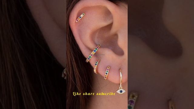 multiple piercings earrings Lovers#shorts #fashion #earrings #earringsdesign #earingcollection