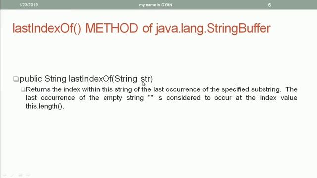 String API in Java | #46 | indexOf() and lastIndexOf() Methods of the StringBuffer Class in Java