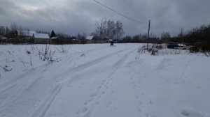 Тест драйв Самоденого снегохода,выбрались в деревню,в поисках снега