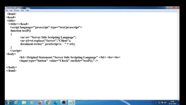 javaScript Tutorial For Beginners | 45. Replace a Text in javaScript with Example смотреть онлайн