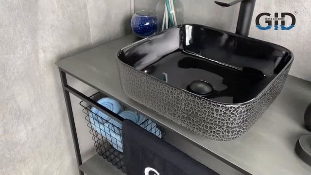 Черная раковина для ванной Gid D1303h004 смотреть онлайн