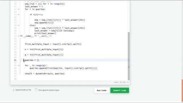 Dynamic Array Solution | Hacker Rank  Dynamic Array Problem Solution in Python Language Full Explai
