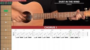 Dust In The Wind Guitar Tutorial ?Kansas Guitar Lesson |Fingerpicking + TAB