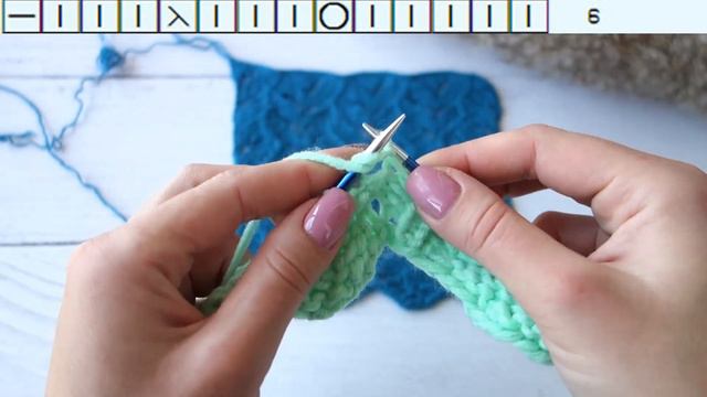 Базовый японский узор спицами схема/Basic Japanese knitting pattern scheme