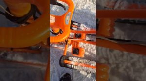 самодельный снегокат с двигателем от триммера за 15 часов работы