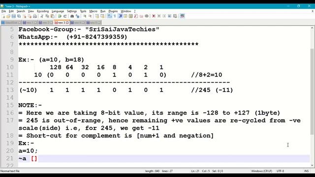 66. Bitwise Complement Operator in Java Program || Bitwise (~)