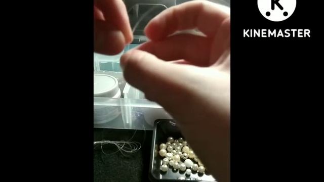 колечко с жемчужиной из бисера ?❤️