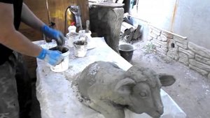 как сделать скульптуру барашка из арт бетона, своими руками. мастер класс от Сергея Очеретнюка.