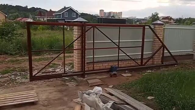 Ворота откатные 4650мм изготовление и установка смотреть онлайн