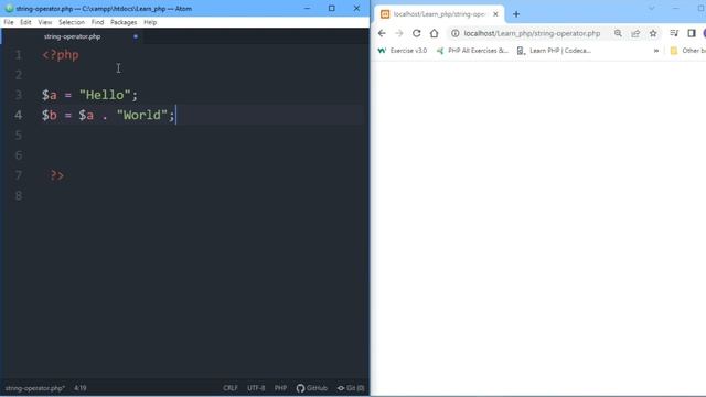 PHP String Operators Tutorial in Bangla
