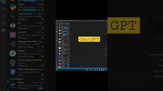 Comment installer ChatGPT sur visual studio code.