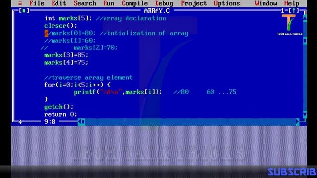 Array declaration with initialization | Part - 29 | C language tutorial for beginners