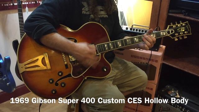 Vintage 1969 Gibson Super 400 Custom CES Hollow Body Electric Guitar смотреть онлайн