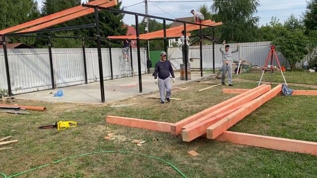 Построили навес на две машины смотреть онлайн