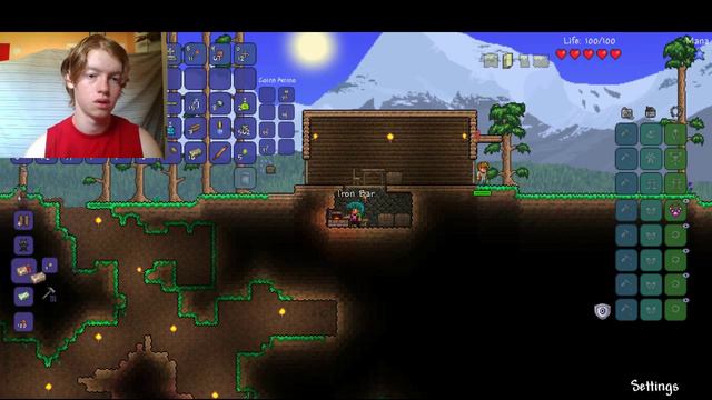 Terraria ep 3 Torn in Half by an Eye? смотреть онлайн