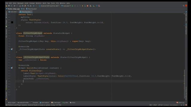 Flutter Tutorial - Flutter FilterChip and ChoiceChip