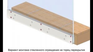Монтаж стеклянного ограждения на торец перекрытия