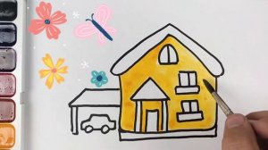 Draw a picture of a house for children | Как нарисовать ДОМИК для детей