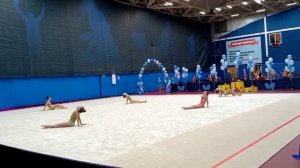 Соревнования по художественной гимнастике. Групповое выступление. 1 место Москва 24 декабря 2022 г.