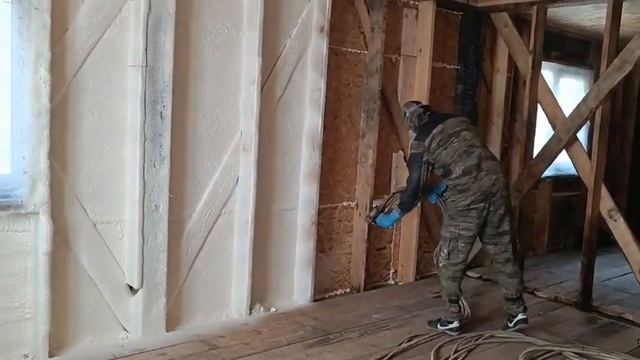 Утепление напылением пенополиуретаном. Иркутская область. смотреть онлайн