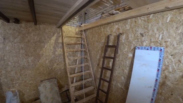 Пол второго этажа в гараже, монтаж стелажей