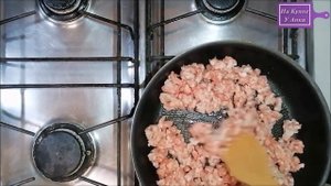 Мясной фарш с овощами? на сковороде. Быстрый ужин