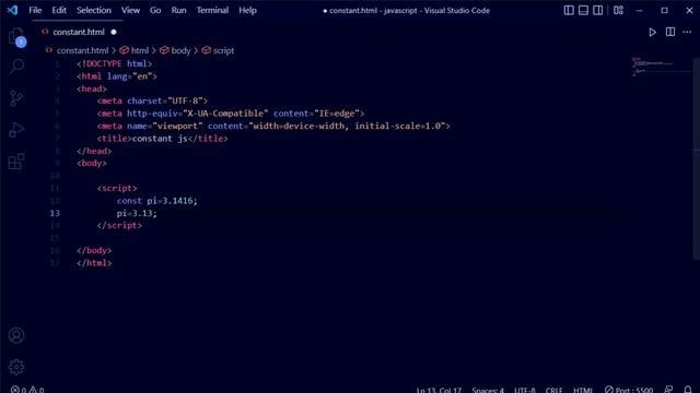 Constant uses in javascript | how to use Const Fixed value  | Javascript Tutorial: 05 | By Codeprim
