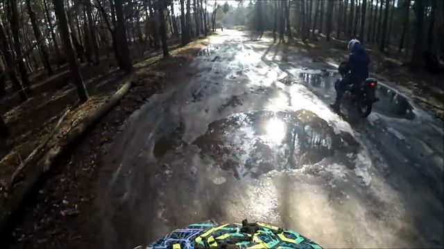 Первый выезд на квадрике в 2016 году. Yamaha Raptor 660r. Yamaha YBR125. Kayo 125. Часть 2 смотреть онлайн