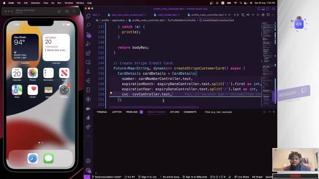 Save Payment Card Stripe| flutter tutorial app| Mental Health Care App| Episode 48
