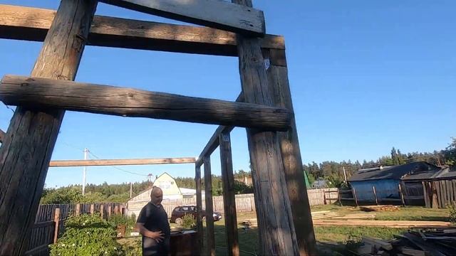 Беседка 3х4 Крепим стропила смотреть онлайн