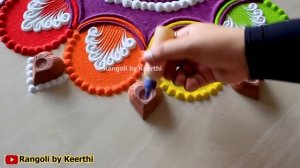 Diwali special rangoli design l Rangoli for navratri l Dasara rangoli l rangoli by keerthi l kolam
