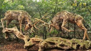 Заработок из подручных средств: создание скульптур из корней деревьев