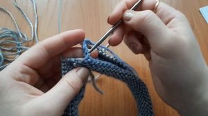 Горловина для свитшота/худи/спортивной кофты спицами + шнур. Мастер-класс для начинающих