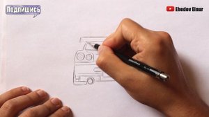 Как нарисовать Супер Крутую машину Nissan Skyline #EhedovElnur